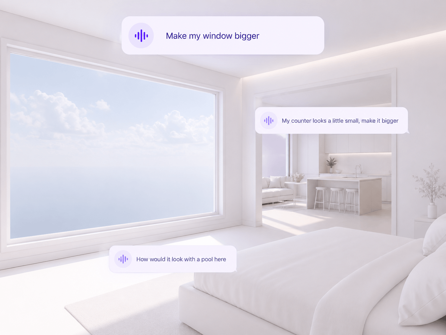 Asking the AI modelling agent to change the home