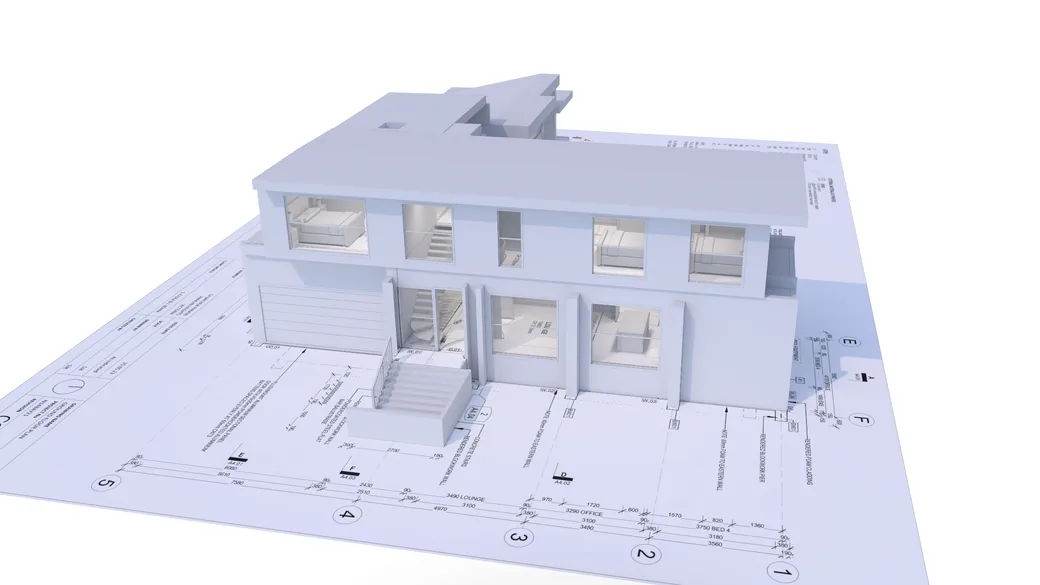 A floor plan turned into a 3D home