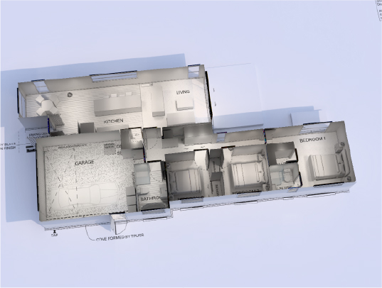 The same single storey home in 3D