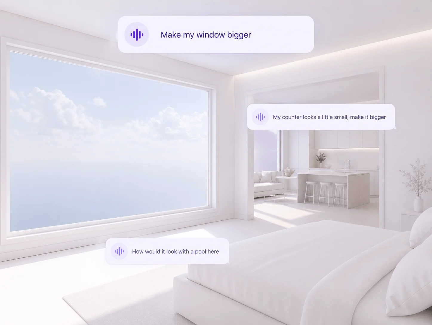 Asking the AI modelling agent to change the home